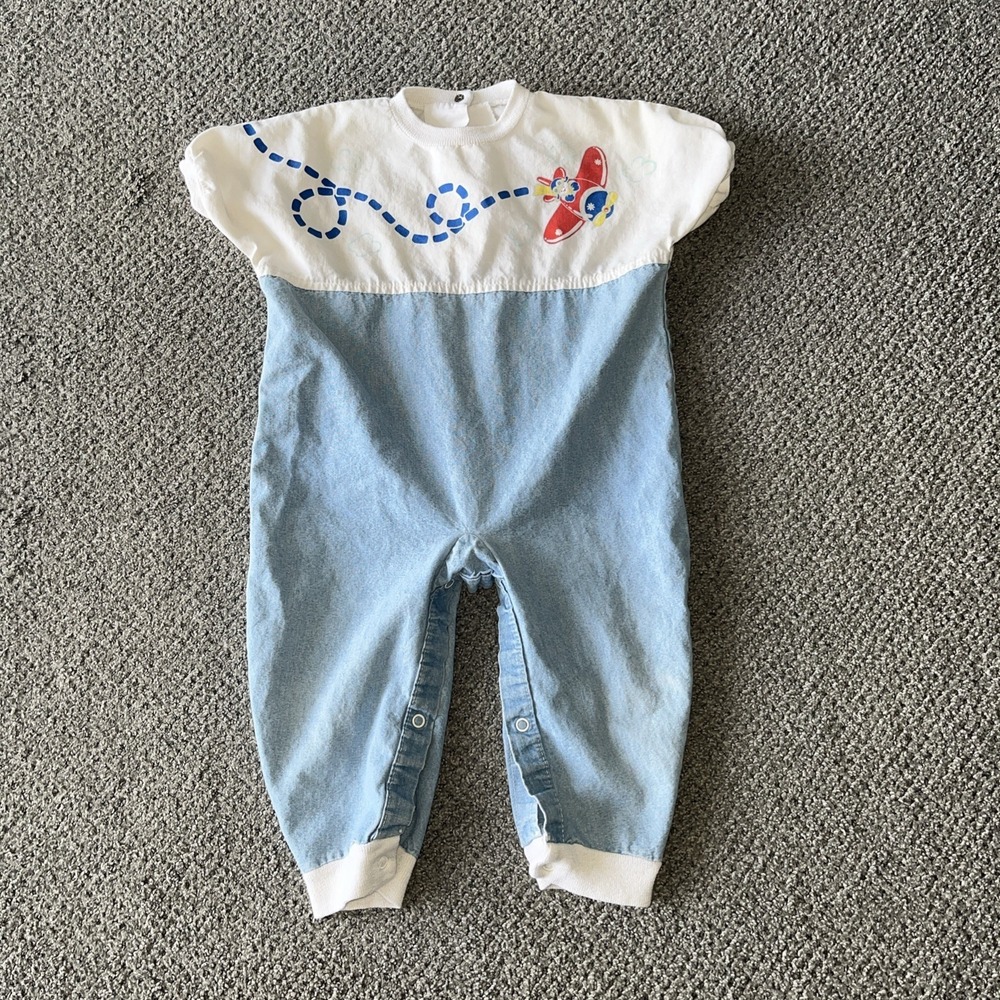 Vintage 1980's Healthtex Toddler 24 Months. Short Sleeve Romper. One Piece .